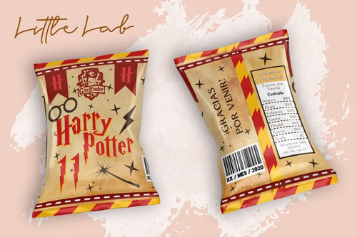 Dulceros Personalizados Chips Bag Invitaciones Harry Potter