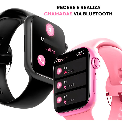 Smartwatch Series 9 Max Chatgpt Amoled Bluetooth Nfc Premium Caixa Rosa