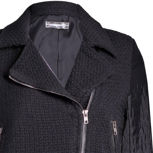 Imagem 2 de 4 de Jaqueta Casaco Biker Tweed Com Mangas Matelassê Seiki 710006