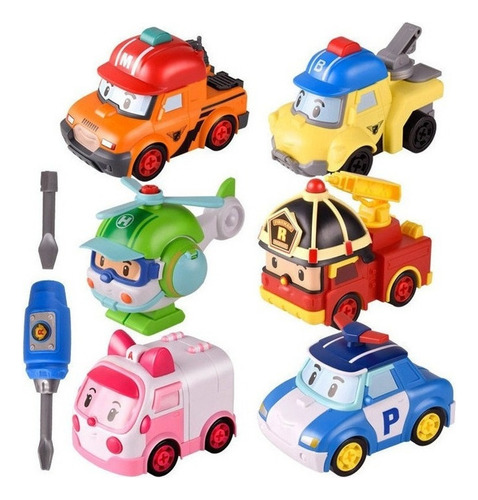 Juego De Juguete Robocars Poli Juego De 6 Pcs [u]