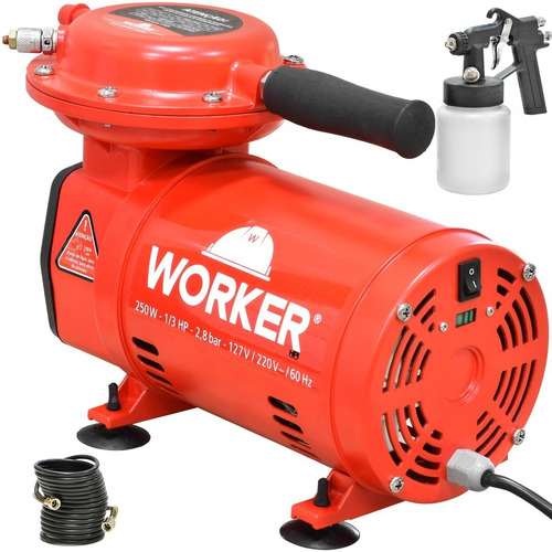 Compressor Ar Direto Com Kit Pintura Bivolt C/ Nf - Worker