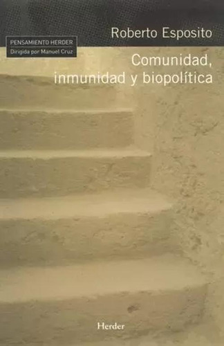 Libro Comunidad, Inmunidad Y Biopolítica