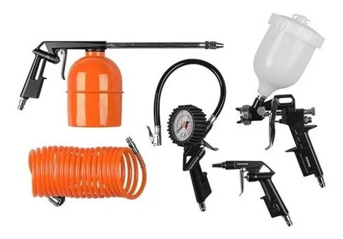 Imagen 6 de 6 de Compresor Aire Daewoo 50 Lts 2.5 Hp Master Line + Kit 5 Pzs