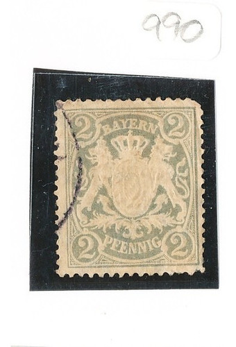 Estampilla Alemania (baviera) 1888 Escudo Real #990p