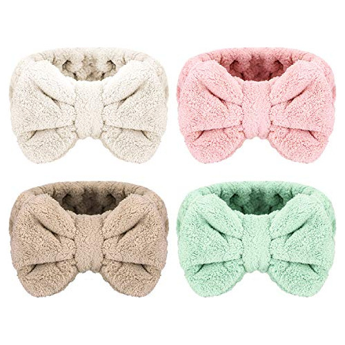 Senkary 4 Pack Bow Maquillaje Headband Microfiber S41ys