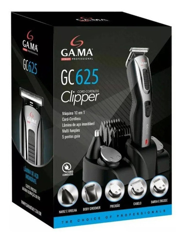 Afeitadora y cortadora de pelo GA.MA Italy GC 625 negra y plata 100V/220V