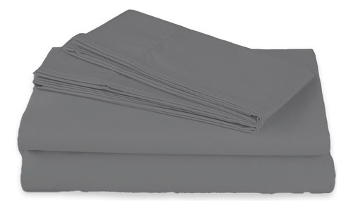 Spring Air Juego De Sabanas Microfibra - Matrimonial Color Gris Oscuro Diseño De La Tela Liso