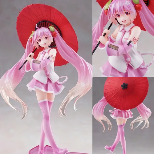 Figura Miku Cherry Paraguas 22cm Vocaloid Sakura Importada