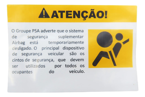 Etiqueta Adesiva Instrução Airbag Citroën Lbrw005903 