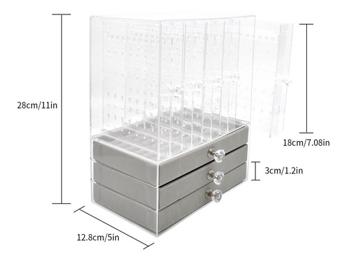 Imagen 2 de 10 de Caja Acrilica Organizador Aros Y Joyas A Cajones