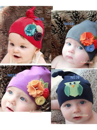 Gorritos Para Bebes Con Aplicaciones En Flores 