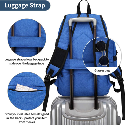 Mochila Estuche Porta Computadora 15,6 Pulgadas | Azul