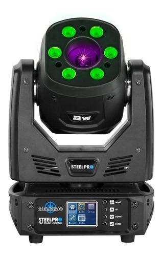 Cabeza Movil 2 En 1 Laser 2w Rgb + 6 Wash Steelpro Full 