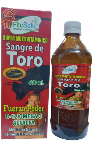 Jarabe Natural Sangre De Toro Debilidad Corporal Anemia500ml