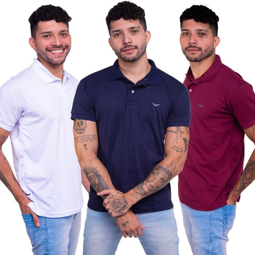 Kit C/ 6 Camisas Camisetas Atacado Gola Polo Masculina Marca