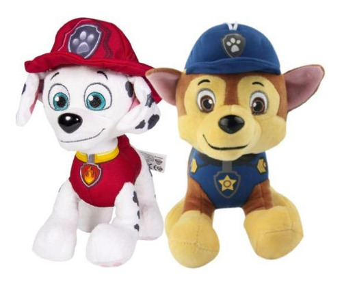 Patrulha Canina Pelúcia Kit 2 Chase Marshall 20cm Paw Patrol