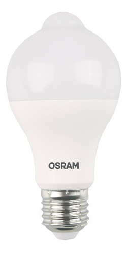 Imagen 1 de 9 de Lámpara Led Osram C/ Sensor Movimiento 9w Luz Fria E27