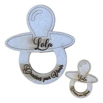 Comprar Souvenir Baby Shower Chupete-1grande-20chicos En Mdf.