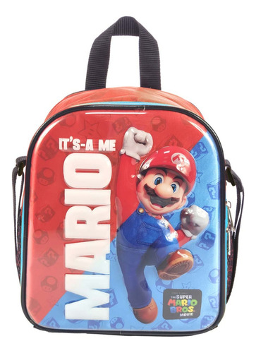 Lonchera Escolar The Super Mario Bros Movie En 3d Hardshell Color Rojo