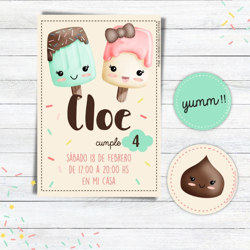 Kit  Imprimible Helados Y Dulces Decoración Cumple