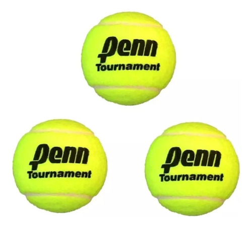 Set De 3 Pelotas De Tenis Penn Tournament Sello Negro