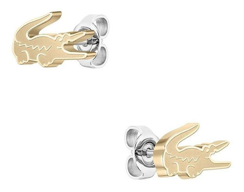 Aretes Lacoste Crocodile Mujer Acero Inoxidable 2040052 Bicolor