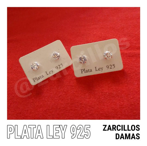 Zarcillos De Dama Con Zircón En Plata Ley 925 - Garantizados