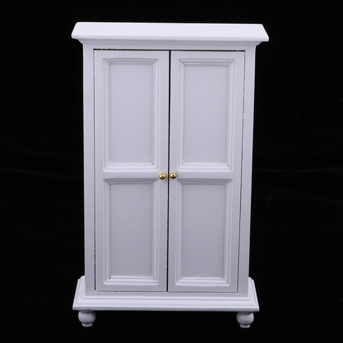 1 Armario De Dormitorio De Casa De Muñecas Blanco
