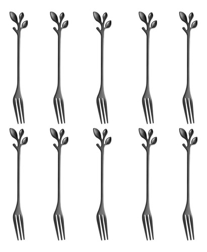 Tenedores Creativos Acero Inoxidable 12cm 10pzas Negro