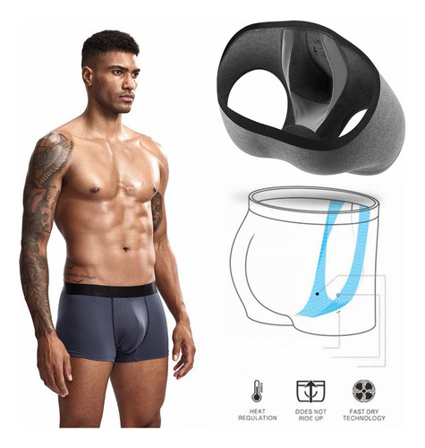 Bóxer Con Nalgas Convexas En U Con Bolsillo De Malla A La Mo