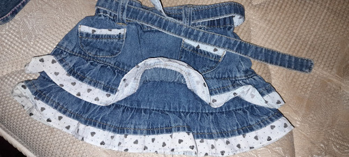 C56 Pollera De Jeans Para Beba Hasta 6 Meses O 1 Año $3999