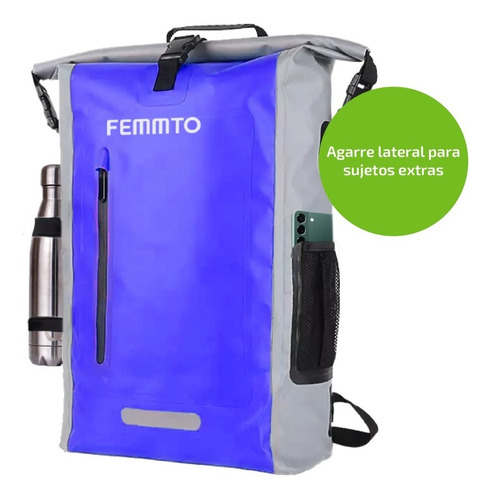 Imagen 6 de 10 de Mochila Estanco De Aire Libre 25 Lts Femmto Mochilero Viaje