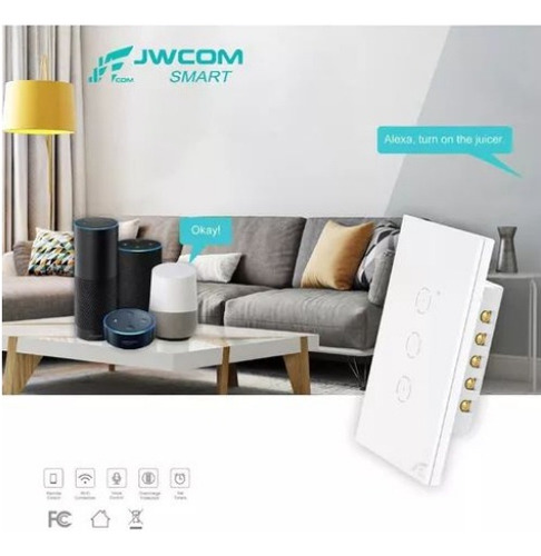Interruptor Wifi Touch 1 Botão Tuya Alexa Sem Neutro Rf433