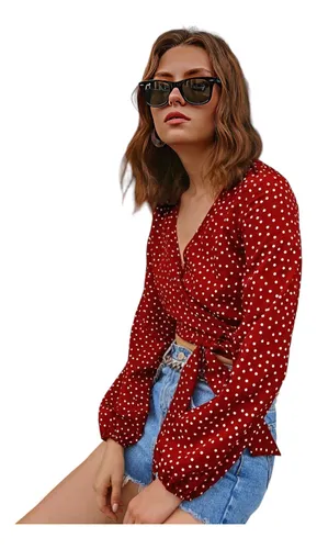 Blusa Roja De Licra Cruzada MercadoLibre