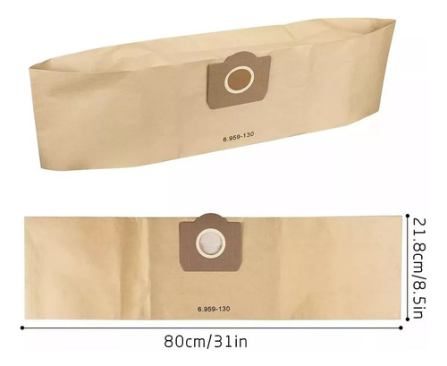 Set 5 Bolsas Papel Aspiradora Para Karcher Wd3-se4001-nt20