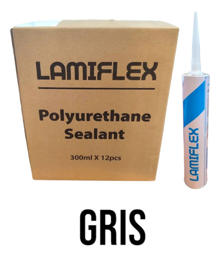 Sellador De Poliuretano Lamiflex (300ml) Gris, Caja 12 Pzas