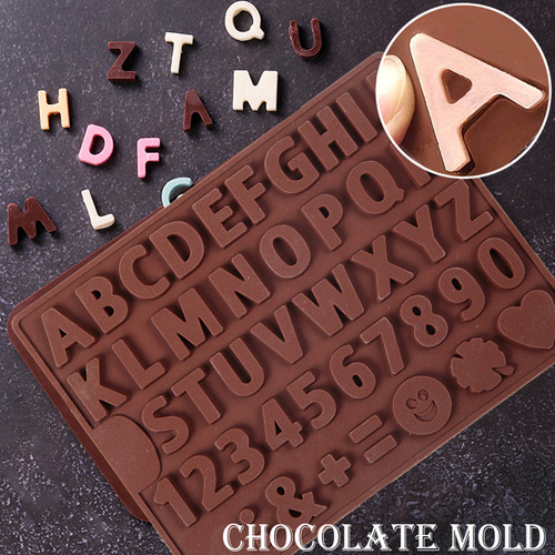 Molde De Silicona Para Chocolate, 26 Números Del Alfabeto, P