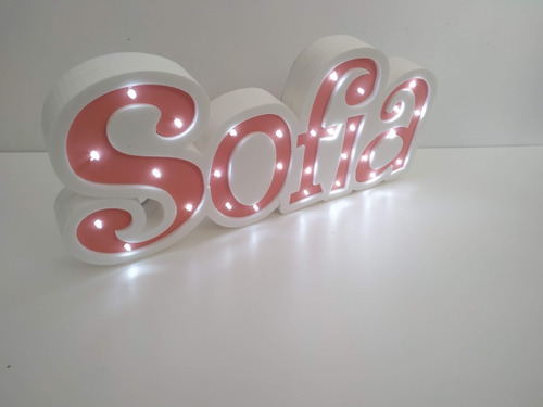 Nombre Con Led 5 Letras Personalizada 50x30cm