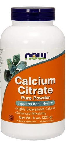 Calcium Citrate 227g, Citrato De Calcio En Polvo Now,