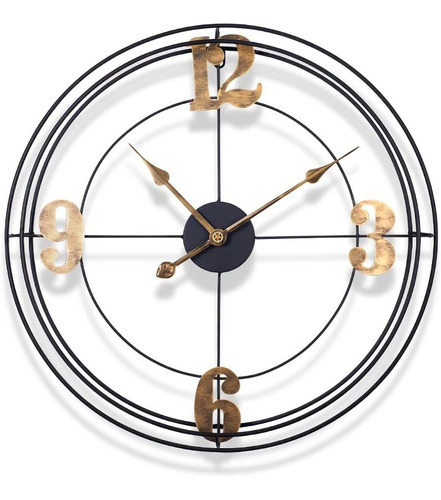 Reloj De Pared Grande, Reloj Industrial Retro De Metal,...