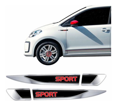 Aplique Adesivo Volkswagen Up Up! Sport Resinado Cromo Res50