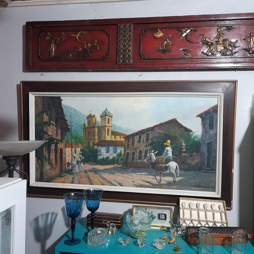 Imagem 5 de 7 de Quadro Rodolfo Tarallo Óleo 100 Cm X 50 Cm. Pintor Uruguaio