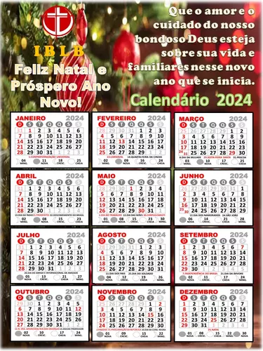 Quadro CALENDÁRIO 2024 Personalizado 21x30 cm