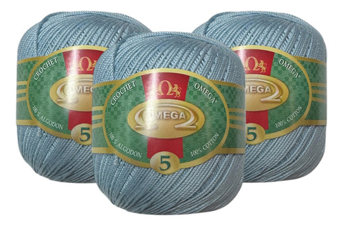 Hilo Crochet Omega No 5. 150 Gramos Color Celeste