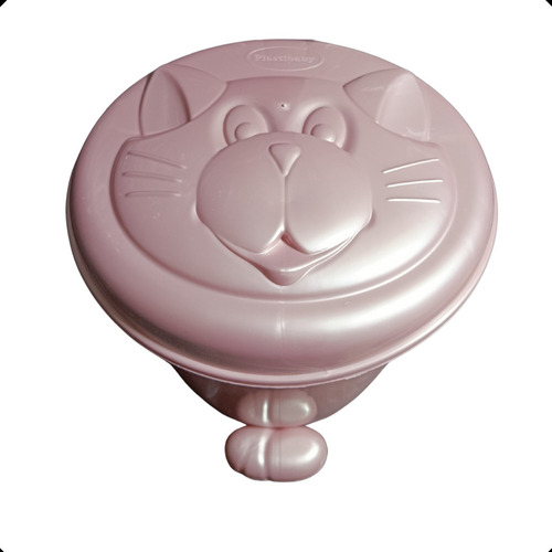 Lixeira Pedal Quarto Infantil Azul Rosa Gatinho 8 Litros Cor Rosa-claro