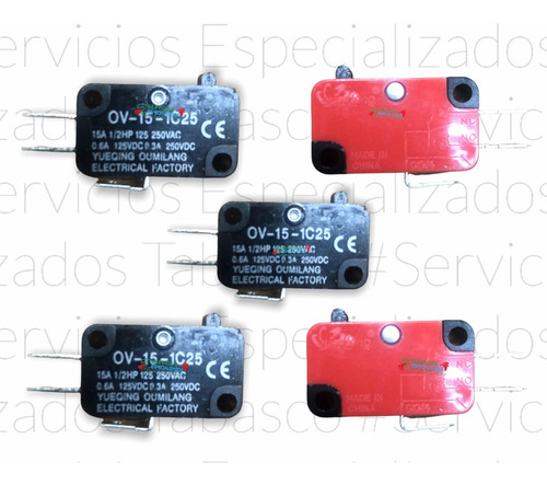 5 Piezas Switch Rojo Horno Microondas 15amp Hmic33