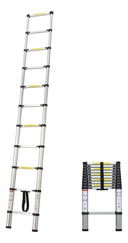 Escalera Aluminio Telescopica 3.15mt 11pl P/150kg #jc-032a