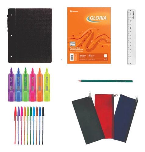 Pack 50 Kits Set Utiles Escolares Secundaria 17 Productos