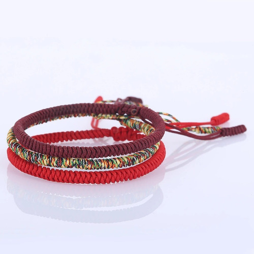 Pulsera Tibetana, Set De 3 Piezas, Hechas Por Monjes Diámetro 18 Cm Largo 18 Cm