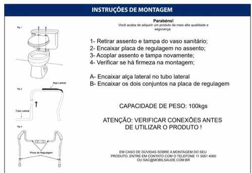 Barra De Apoio Para Vaso Sanitário - Regulável